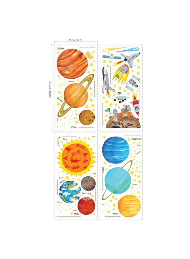 Decowall Ds9-1501S The Solar System Kids Wall Stickers Wall Decals Peel And Stick Removable Wall Stickers For Kids Nursery Bedroom Living Room (Medium) D?Cor - Image 4
