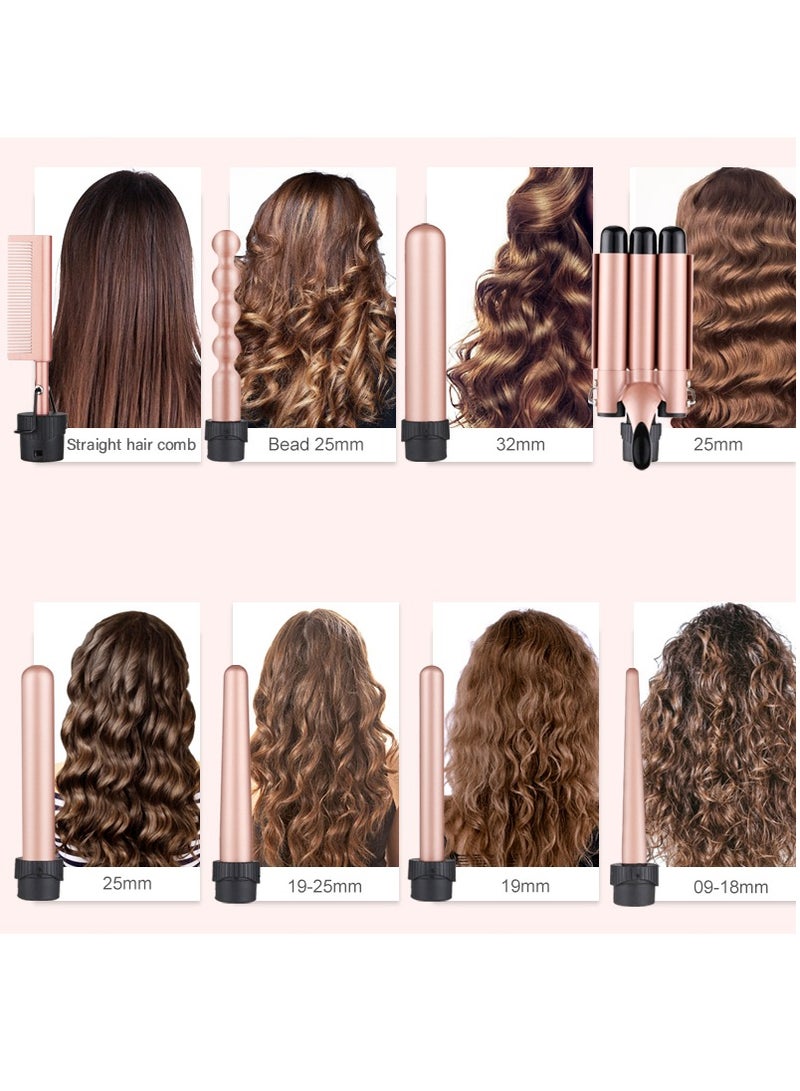 Generic 5-IN-1 Hair Curler Iron, Professional Curling Wand Set, Instant Heat Up Hair Curler with 5 Interchangeable Ceramic Barrels (9-32mm),Hair Curler with Fast Heating Up,With Heat Protective Glove &2 Clips  - Image 2
