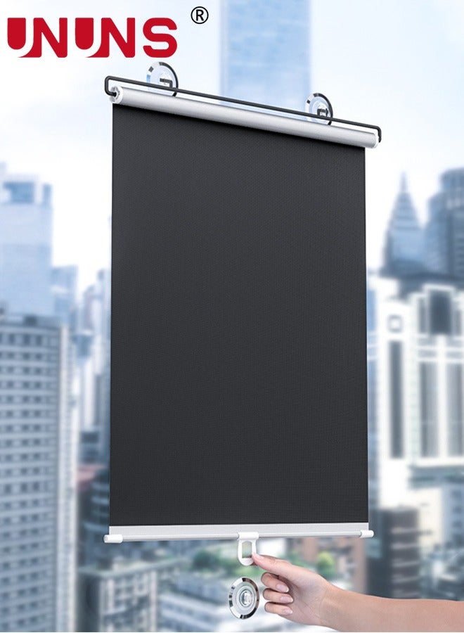UNUNS Window Sun Shade,Retractable Balcony Blackout Curtain,Home Use Window Sun Block Bathroom Heat Insulation Blackout Roller Blinds - Image 1