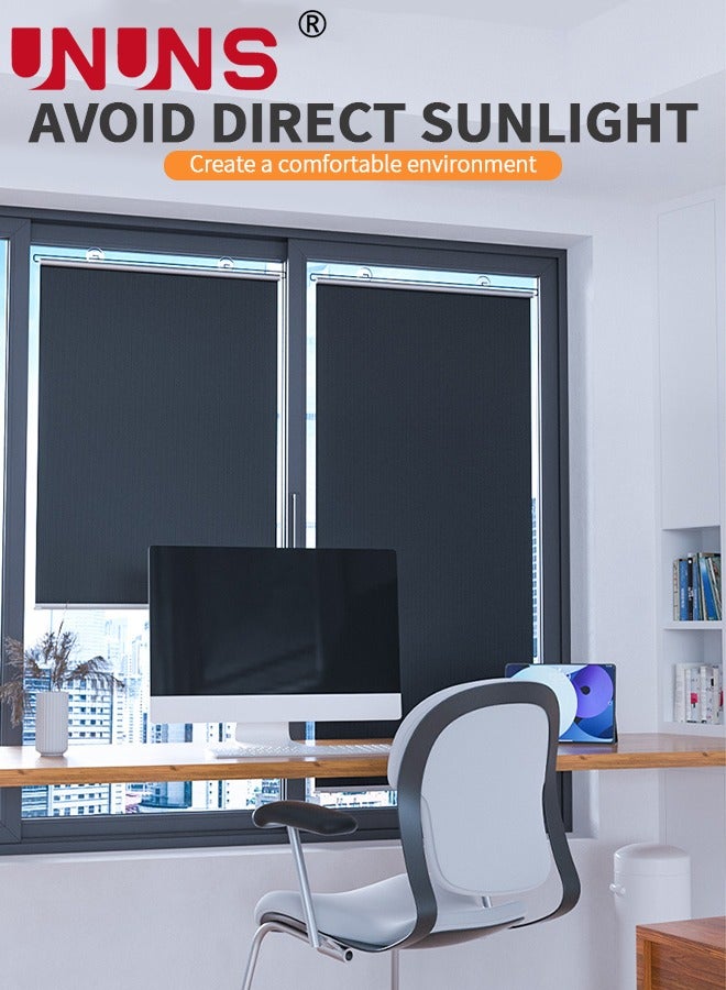 UNUNS Window Sun Shade,Retractable Balcony Blackout Curtain,Home Use Window Sun Block Bathroom Heat Insulation Blackout Roller Blinds - Image 4