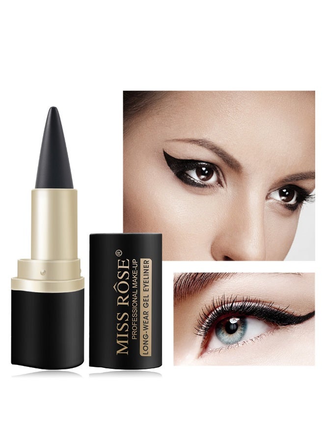 Miss Rose Solid Eyeliner Cream, Black Eyeliner Gel Stick, Fast Drying Waterproof Eyeliner, Dual Use For Dark Lip Liner Pen - Image 1