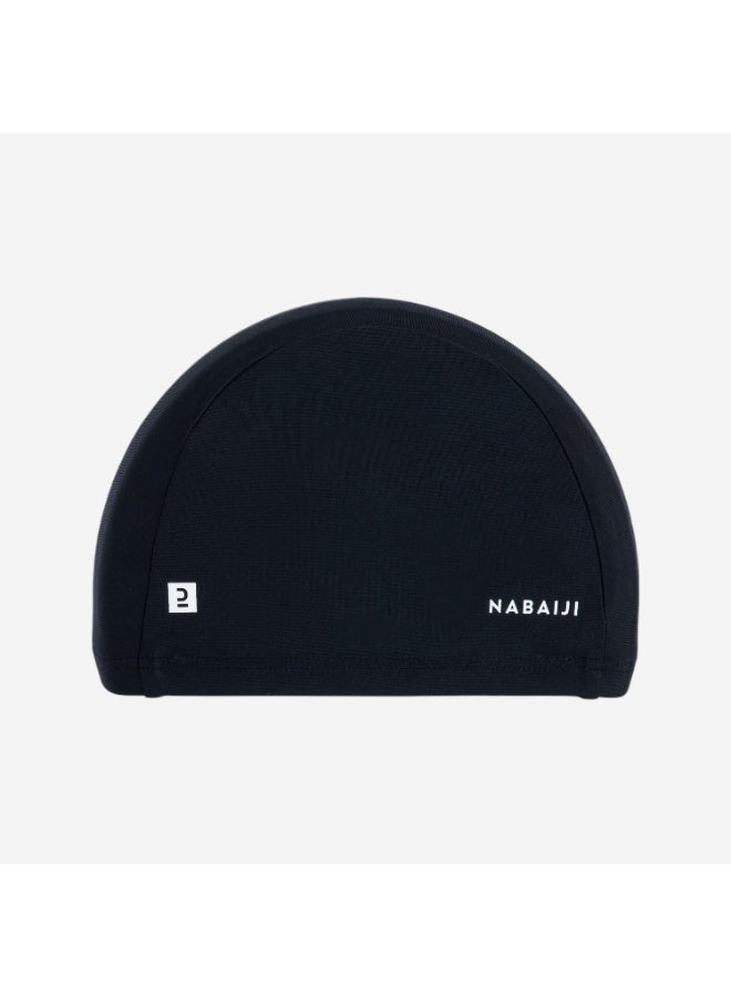 نابايجي قبعة سباحة شبكية - قبعة سباحة صغيرة الحجم من القماش قابلة للتهوية للأطفال والمراهقين (أسود) - Image 1