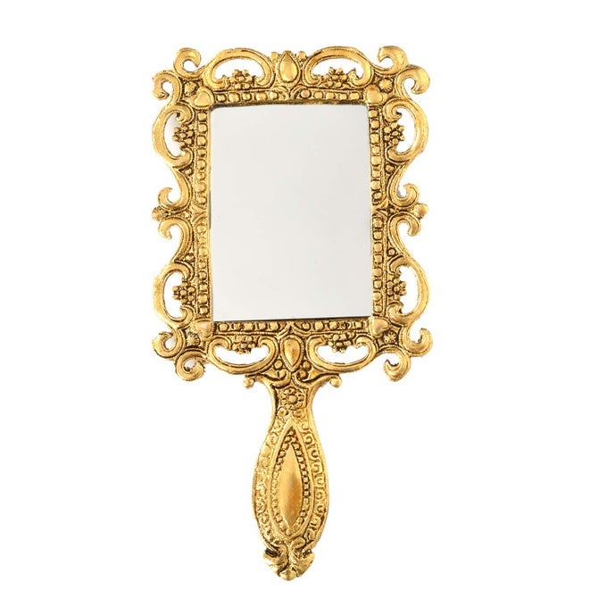 HANDICRAFT METAL DECORATIVE MIRROR ANTIQUE HAND MIRROR FOR LADIES