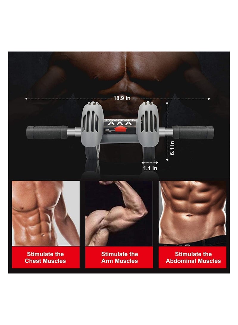 Roller Wheel for Core Workouts Abdominal Exercise Roller Automatic Rebound Dual Wheel Fitness Equipmen Trainer at Gym Or Home Beginner - Image 3