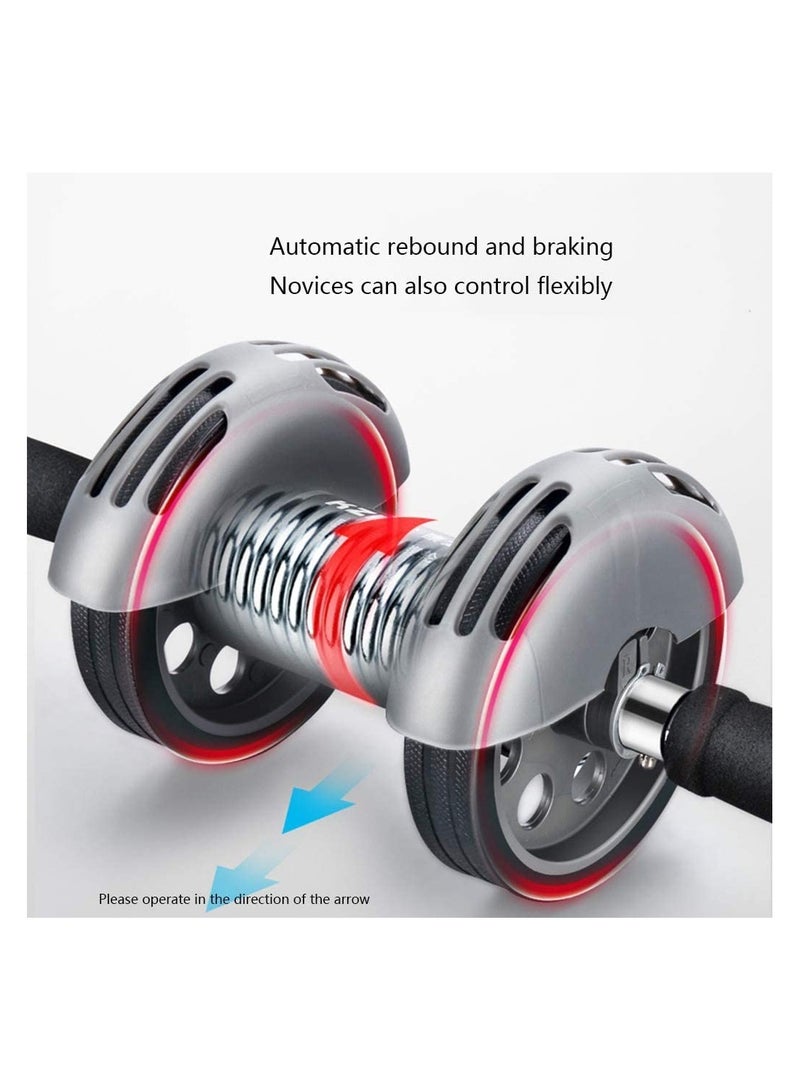 Roller Wheel for Core Workouts Abdominal Exercise Roller Automatic Rebound Dual Wheel Fitness Equipmen Trainer at Gym Or Home Beginner - Image 4