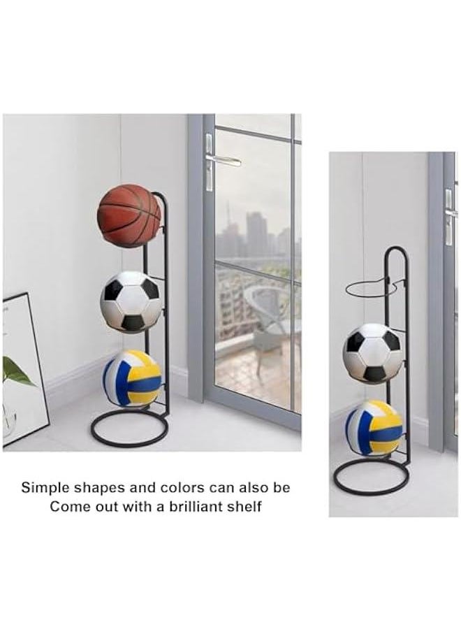 TRASSLE Basketball Vertical Storage Rack, 3 Tier Cube Ball Storage Holder, Portable Outdoor Football Equipment Organizer, Removable Vertical Display Stand for Stadium Gym Classroom for Football  - Image 4