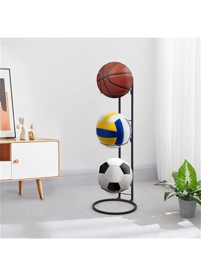 TRASSLE Basketball Vertical Storage Rack, 3 Tier Cube Ball Storage Holder, Portable Outdoor Football Equipment Organizer, Removable Vertical Display Stand for Stadium Gym Classroom for Football  - Image 5