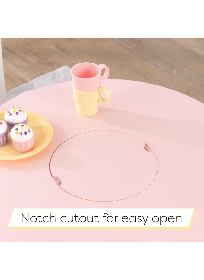 KidKraft KidKraft Round Storage Table and Chair Set - Pink & White  - Image 3