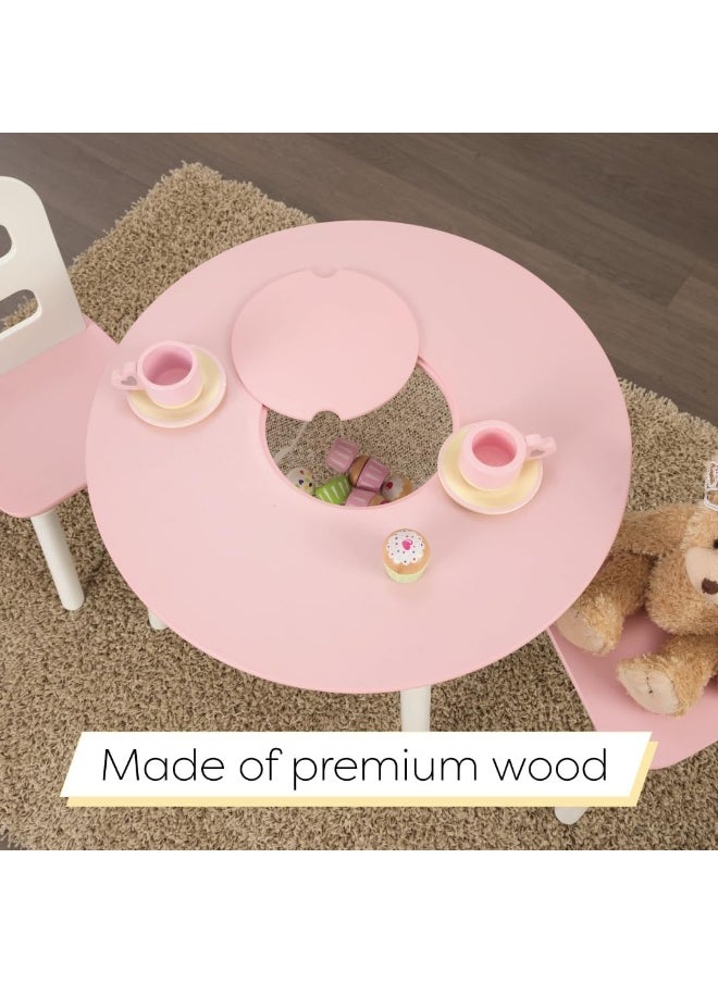 KidKraft KidKraft Round Storage Table and Chair Set - Pink & White  - Image 5