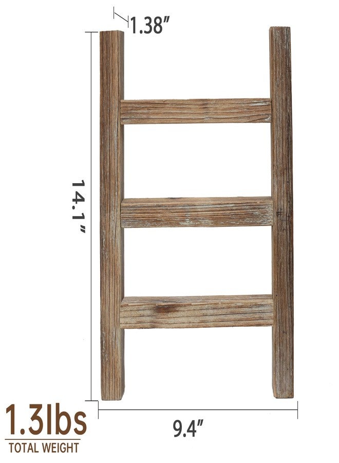 FUIN Wooden Tea Towel Ladder, Mini Ladder Towel Rack Display Hanger, Small Rustic Farmhouse Tea Towel Stand Holder for Country Bathroom Decor, Burnt Brown - Image 4