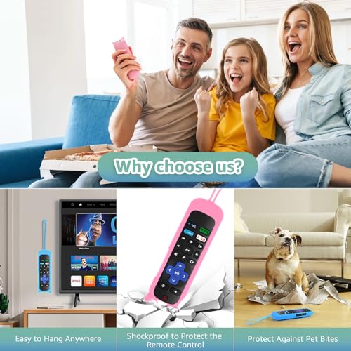 OneBom (2+2 Packs) Replacement Remote for Roku TV with Soft Protective Silicone Cover(Glow in The Dark), Universal Remote for TCL Roku/Hisense Roku/Onn Roku/Sharp Roku/Element Roku/Philips Roku Smart TV - Image 3