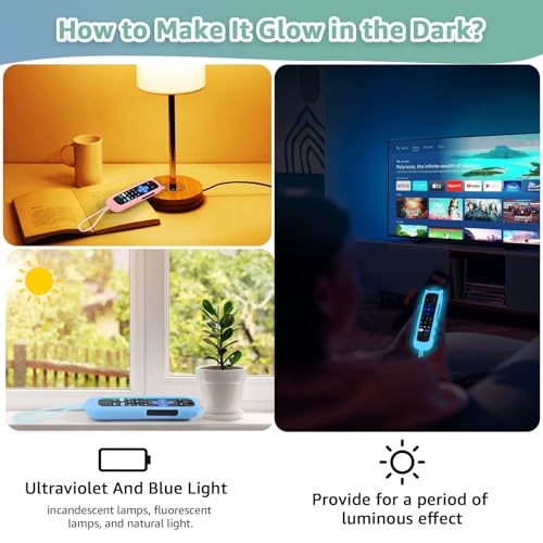 OneBom (2+2 Packs) Replacement Remote for Roku TV with Soft Protective Silicone Cover(Glow in The Dark), Universal Remote for TCL Roku/Hisense Roku/Onn Roku/Sharp Roku/Element Roku/Philips Roku Smart TV - Image 4