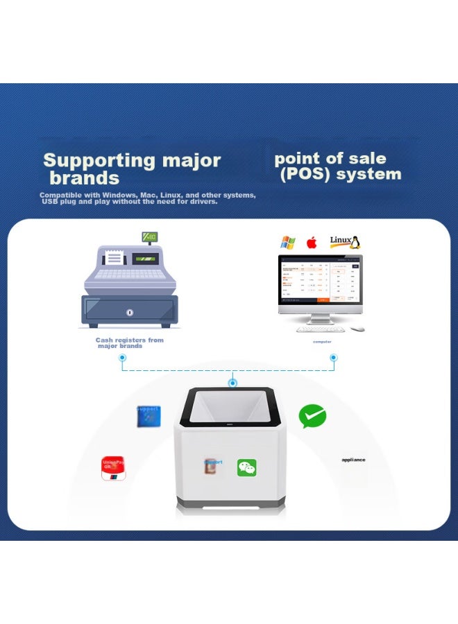 Nteumm Qr Code Scanner Box, Cashier Payment Scanning Platform, Voice Broadcast, Wechat Payment, Mobile Payment Collection, Qr Code Scanner, Xiaobaihe Electronic Medical Insurance Payment Collection, Qr Code Gun F1 - Image 3