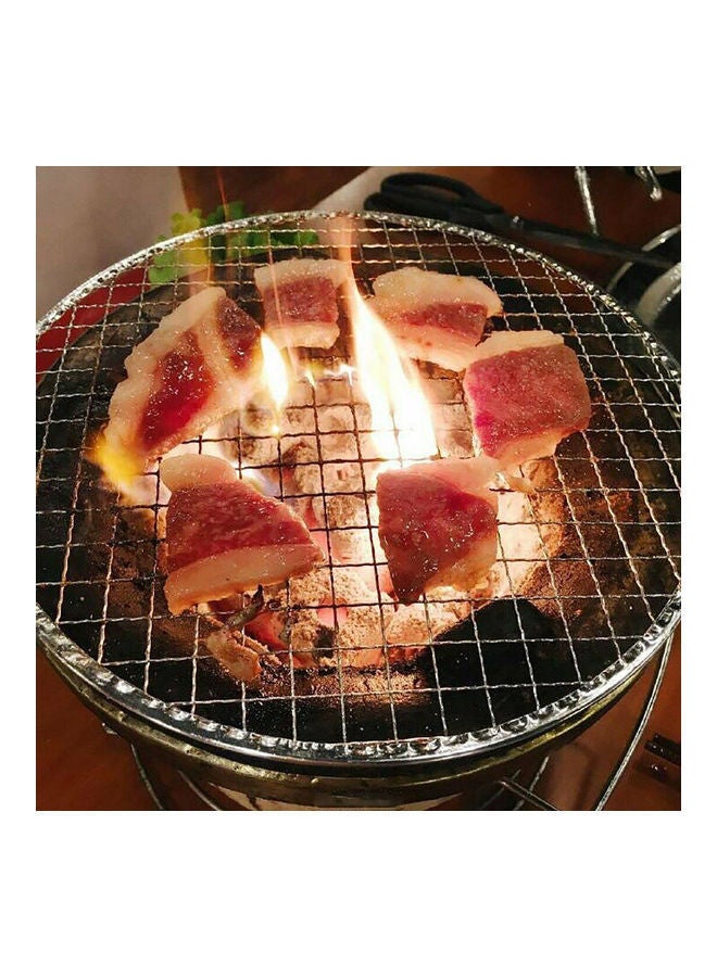 NIBEMINENT 5-Piece Round Stainless Steel Non-Stick Barbecue Grill Silver 33cm - Image 4