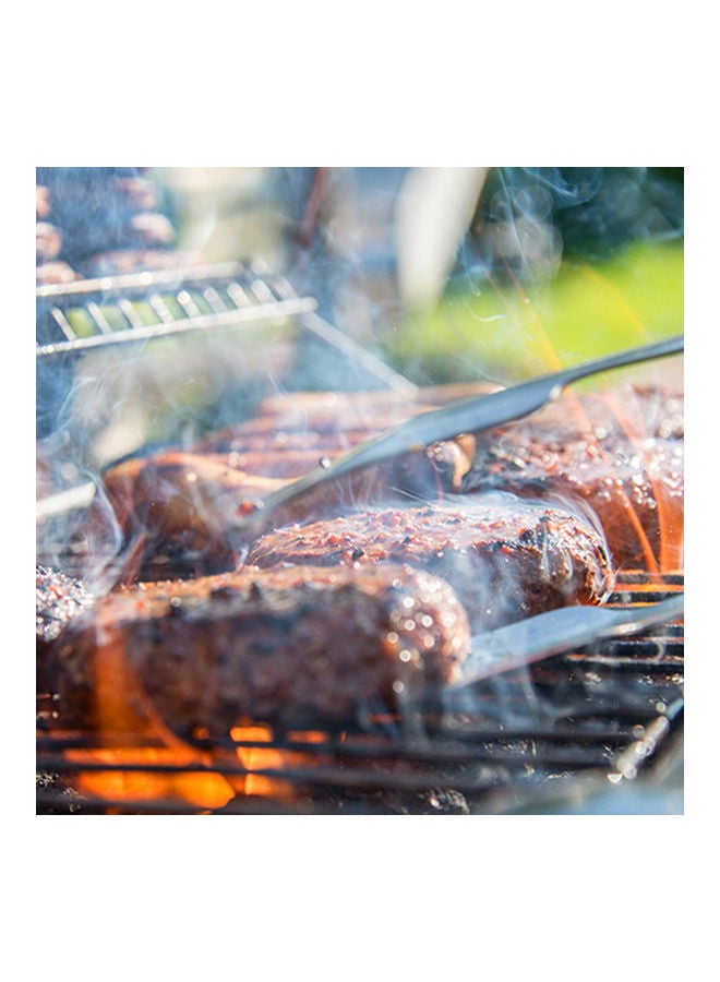 NIBEMINENT 5-Piece Round Stainless Steel Non-Stick Barbecue Grill Silver 33cm - Image 5