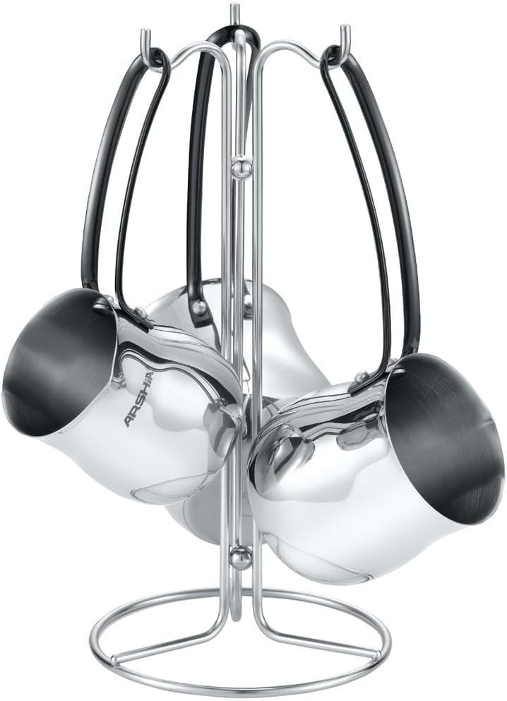 Arshia Stainless Steel Cookware Set 16-Pieces, Black - Image 5
