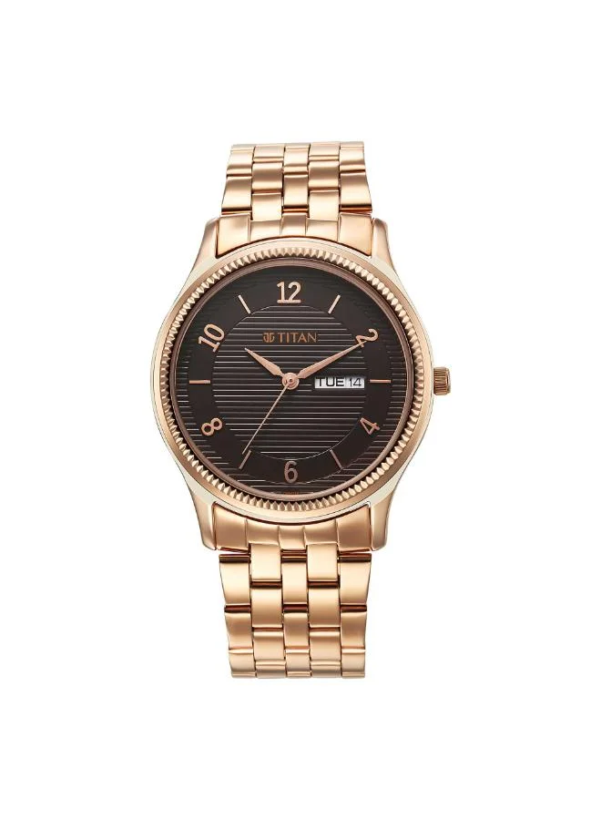 تيتان Men Analog Display Watch With Rose Gold Metal Strap - 1824WM01