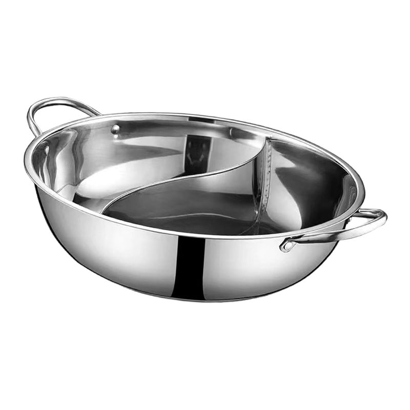 PIPULSE Stainless Steel Hot Pot Thickened Kitchen Cookware for Travel Picnic Camping 30cm with Divider Home & Garden(3LITER) - Image 3