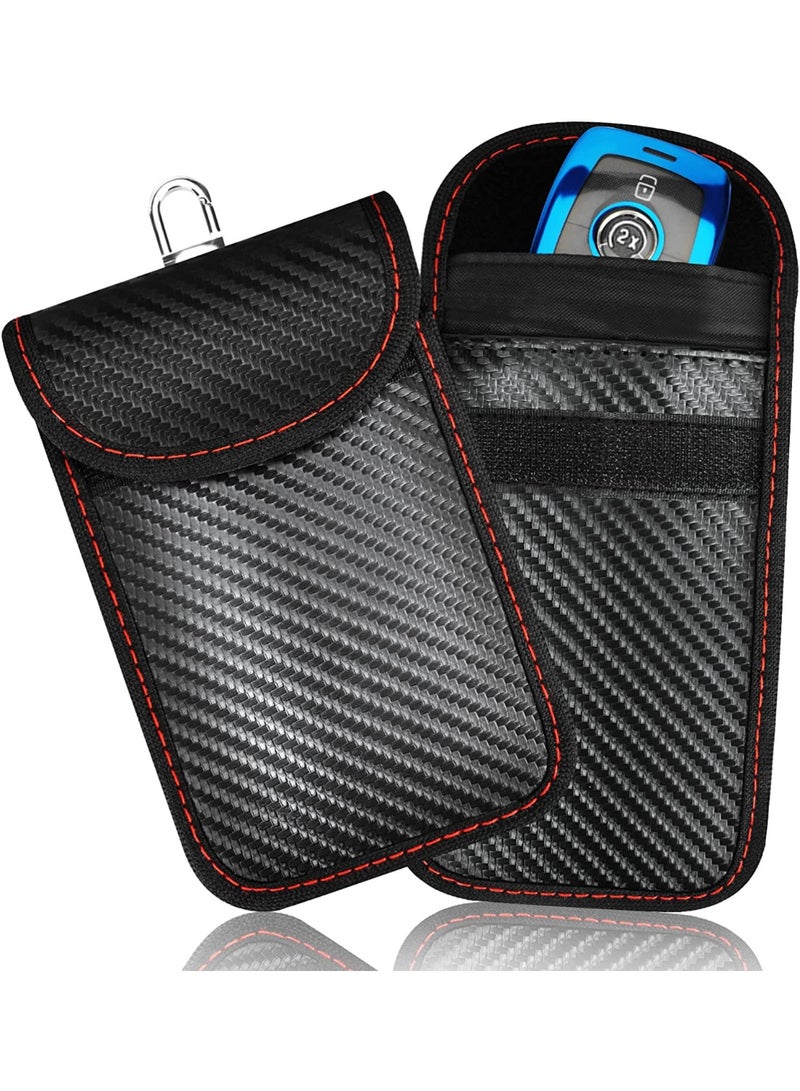 Upgraded Faraday Bag for Key Fob (2 Pack),Premium Faraday Key Fob Protector– Car RFID Signal Blocking, Car Security Protection Pouch, Anti-Theft Pouch, Anti-Hacking Case Blocker-Black. - Image 1