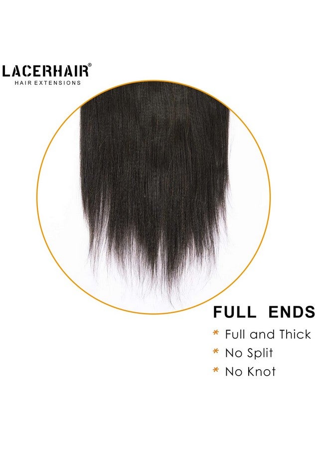 Lacer Light Yaki Clip in Hair Extensions, 16 inch Remy Human Hair Natural Black Thick Yaki Straight Clip ins for African American Woman Relaxed Hair 7 Pieces 120 Gram Per Set - Image 5