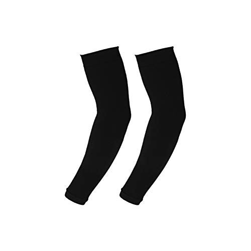 Eutuxia UV Sun Protection Compression Cooling Arm Sleeves, 1 Pair, Men & Women, Anti-Slip, Ideal for All Hiking Running Football Basketball Sports, Outdoor Activities & Indoor, Black - Image 1