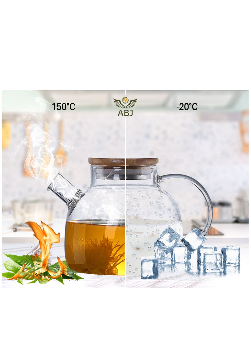 Heat Resistant Glass Teapot Set Clear with a Filter Coil Transparent Pitcher for Tea Coffee Stovetop and Fridge Safe Tea Pot 1000 MilliLiter - pzsku/ZDD9414AAF3414041A058Z/45/1741786637/f229e051-31e3-4cfe-8f7f-88e5fc02b21c