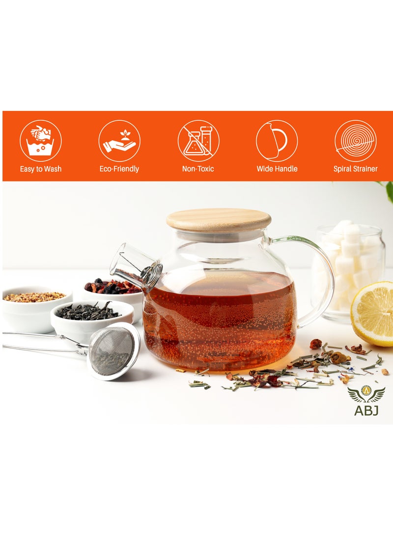 Heat Resistant Glass Teapot Set Clear with a Filter Coil Transparent Pitcher for Tea Coffee Stovetop and Fridge Safe Tea Pot 1000 MilliLiter - pzsku/ZDD9414AAF3414041A058Z/45/1741786638/73ab3e0f-2052-41bf-a421-47869a2b048d