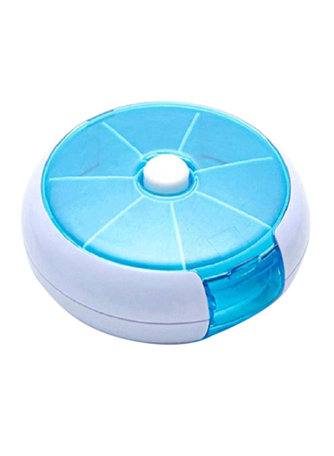 Loquat One Round Seven Plastic Pill Box Blue 3x5centimeter - Image 1