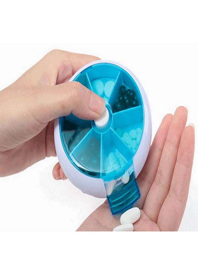 Loquat One Round Seven Plastic Pill Box Blue 3x5centimeter - Image 3