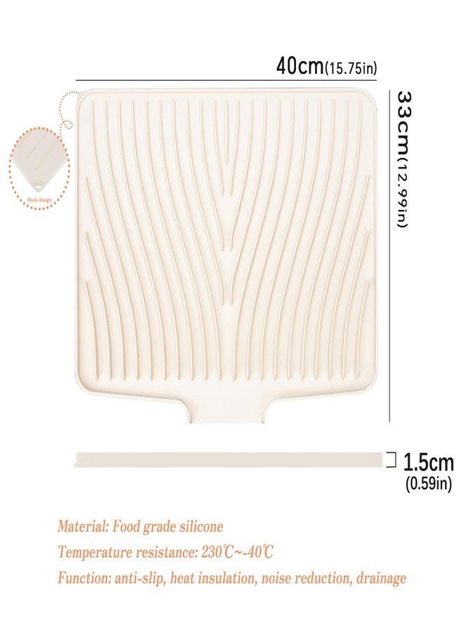 Joyeee Silicone Dish Drying Mat, 16" x 12" Non-Slip Dish Drying Pad, Heat-resistant Silicone Draining Mat Drainer Pad for Kitchen, Refrigerator or Sink, Easy to clean - Image 2