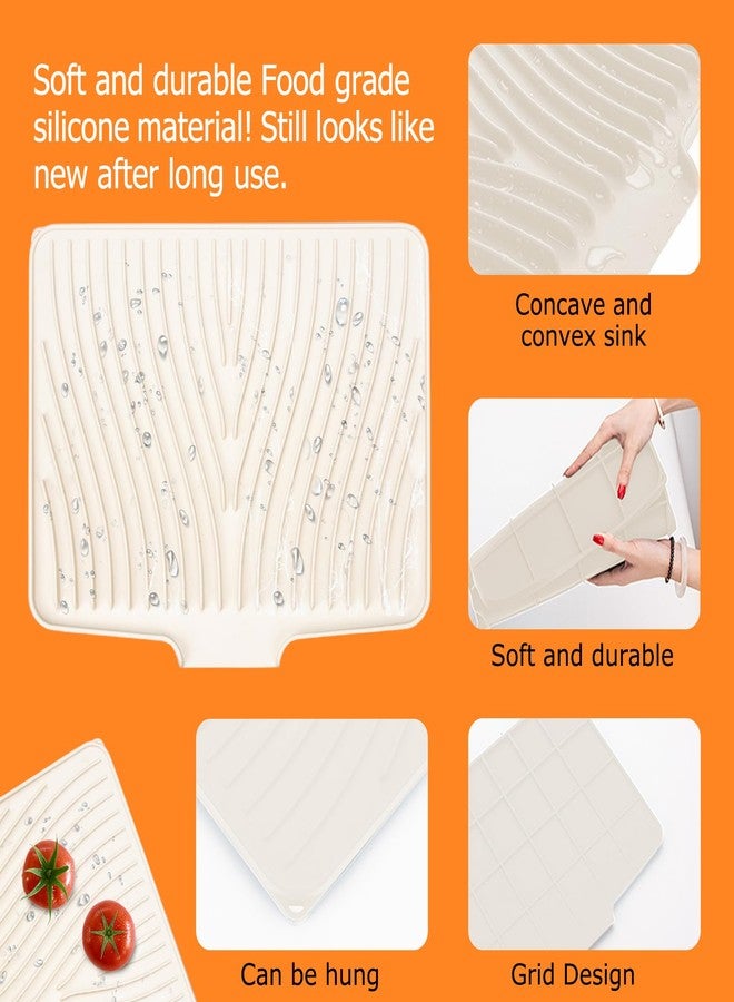 Joyeee Silicone Dish Drying Mat, 16" x 12" Non-Slip Dish Drying Pad, Heat-resistant Silicone Draining Mat Drainer Pad for Kitchen, Refrigerator or Sink, Easy to clean - Image 3