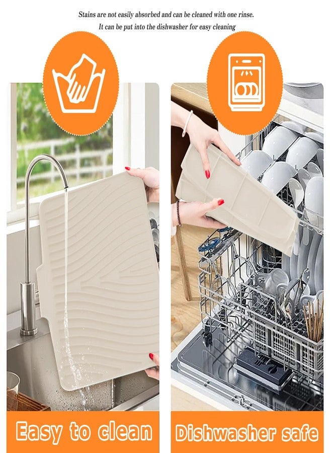 Joyeee Silicone Dish Drying Mat, 16" x 12" Non-Slip Dish Drying Pad, Heat-resistant Silicone Draining Mat Drainer Pad for Kitchen, Refrigerator or Sink, Easy to clean - Image 5
