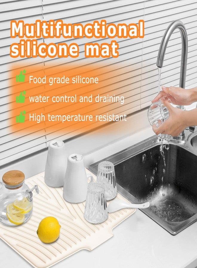 Joyeee Silicone Dish Drying Mat, 16" x 12" Non-Slip Dish Drying Pad, Heat-resistant Silicone Draining Mat Drainer Pad for Kitchen, Refrigerator or Sink, Easy to clean - Image 4