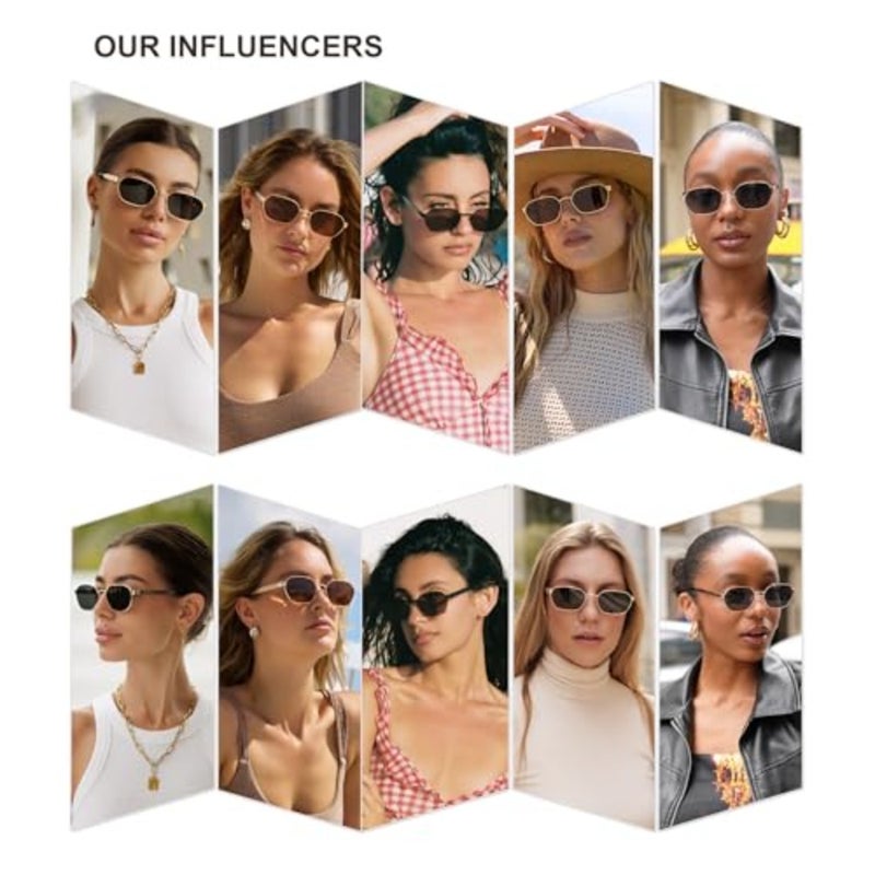 SOJOS Trendy Polarized Hexagon Sunglasses for Women Men, UV400 Retro Rectangle Shades SJ1238 - Image 3
