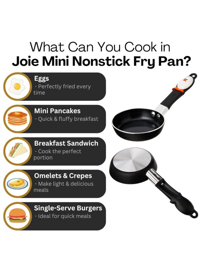 joie Joie Mini Egg Frying Pan, Small Nonstick Skillet, Heat-Resistant Handle, Perfect Breakfast for One, Ideal for Egg Sandwiches and Pancakes, 4.5 Inch, BPA-Free, PFOA-Free  - Image 3