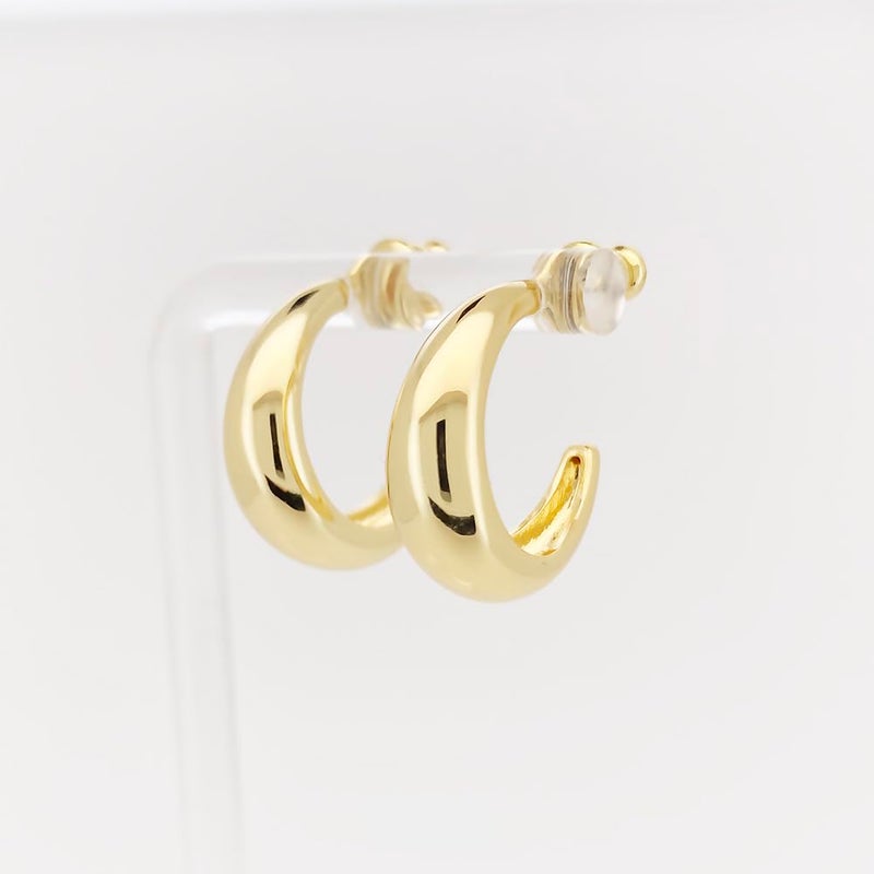 Obidos 14K Gold Plated Small Chunky Open Hoops | Thick Lightweight Gold Hoop Earrings for Women - Image 3