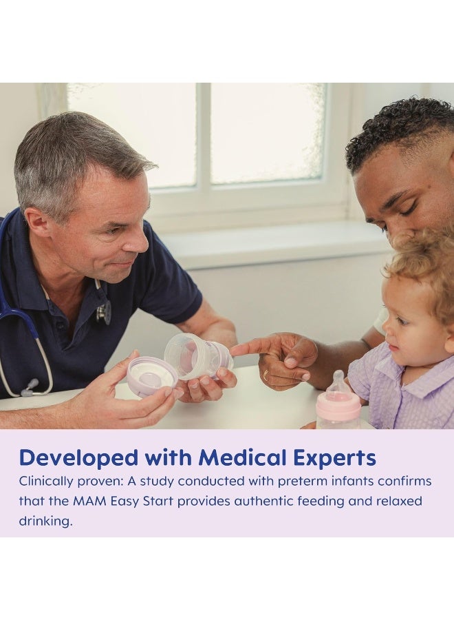 MAM Easy Start Anti-Colic Baby Bottle, Slow Flow, Breastfeeding-Like Silicone Bottle - Image 4
