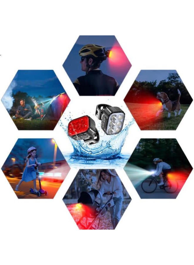 Forever Yongjiu Bicycle Front And Rear Light Combination, Upgraded Version, Night Riding Illumination, Waterproof, Safety Warning, Car Light, Mountain Bike, Children'S Bike, Cycling Equipment Accessories, Rechargeable Front And Rear Lights - Image 3
