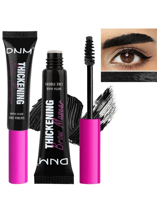 BINGBRUSH Tinted Thickening Brow Mascarabrow Fast Sculptwaterproof Transferproof Brush To Fill In Eyebrows And Cover Gray Hairs Cruelty Free Light Medium Brown (2Pcs 08 Black) - Image 1
