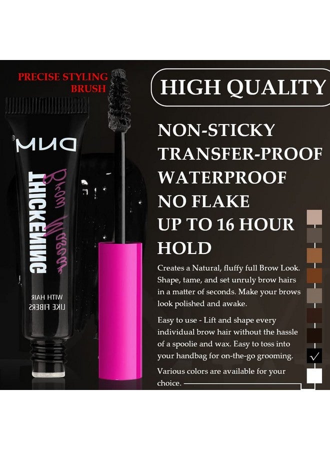 BINGBRUSH Tinted Thickening Brow Mascarabrow Fast Sculptwaterproof Transferproof Brush To Fill In Eyebrows And Cover Gray Hairs Cruelty Free Light Medium Brown (2Pcs 08 Black) - Image 2