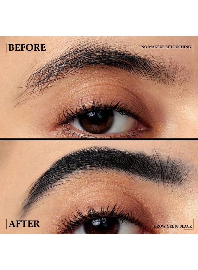 BINGBRUSH Tinted Thickening Brow Mascarabrow Fast Sculptwaterproof Transferproof Brush To Fill In Eyebrows And Cover Gray Hairs Cruelty Free Light Medium Brown (2Pcs 08 Black) - Image 3