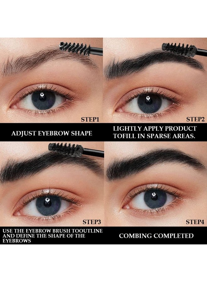 BINGBRUSH Tinted Thickening Brow Mascarabrow Fast Sculptwaterproof Transferproof Brush To Fill In Eyebrows And Cover Gray Hairs Cruelty Free Light Medium Brown (2Pcs 08 Black) - Image 4