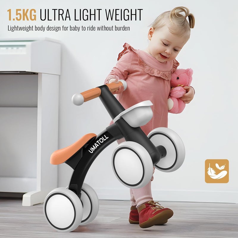 Umatoll 1 Year Old Child's Balance Bicycle with Basket, 12-24 Months Children's Bicycle with Basket, Bike Toy for Toddlers Baby, First Birthday Gift - Image 5