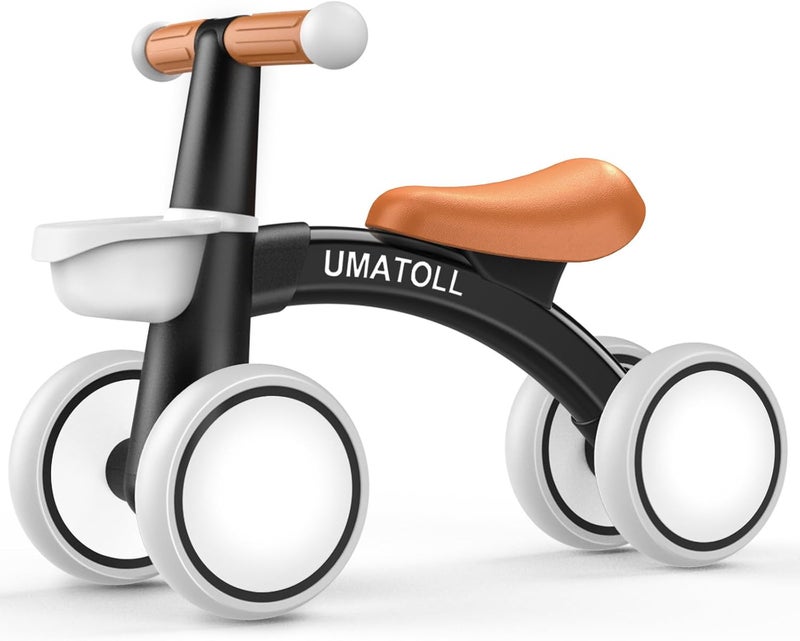 Umatoll 1 Year Old Child's Balance Bicycle with Basket, 12-24 Months Children's Bicycle with Basket, Bike Toy for Toddlers Baby, First Birthday Gift - Image 1