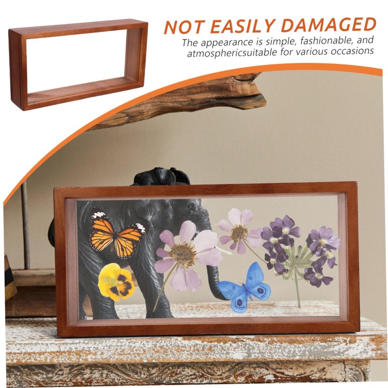 Natural Walnut Wooden Dried Flower Shadow Box for Floral Art Home Decor - Image 3