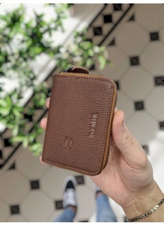 VISSO 661 Zippered Credit Card Holder Model Genuine Leather Bag Personalized Card Holder Wallet For Men & Women HAZELNUT GUTTY  - Image 1