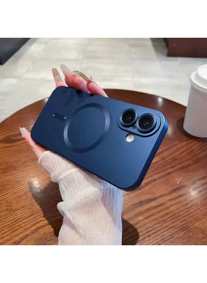 غطاء iPhone 16 /16Pro/16Pro Max، جراب MagSafe مع شحن لاسلكي مغناطيسي، حماية عدسة زجاجية ناعمة غير لامعة - Image 1