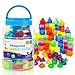 Odoorgames 60 Pieces 3D Shapes for Teaching Geometric Solids for Kids Light Table Manipulatives Translucent Toys - Image 2