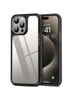 UCHUANG iPhone 15 Pro Max Case Clear Cover Ultra Thin Silicone Shockproof Hard Back Cases Transparent Protective Slim Phone Case for Apple iPhone 15 Pro Max - Black  - Image 1
