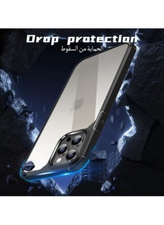 UCHUANG iPhone 15 Pro Max Case Clear Cover Ultra Thin Silicone Shockproof Hard Back Cases Transparent Protective Slim Phone Case for Apple iPhone 15 Pro Max - Black  - Image 2